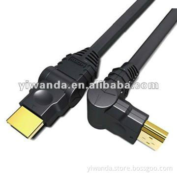 gold hdmi cable male with right angle